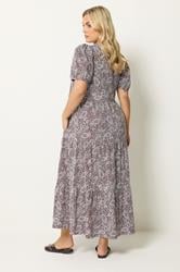 YOURS Plus Size Brown Paisley Tiered Maxi Dress | Yours Clothing 2
