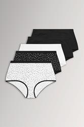 YOURS 5 PACK Plus Size Black & White Star Print High Waisted Shorts | Yours Clothing  3