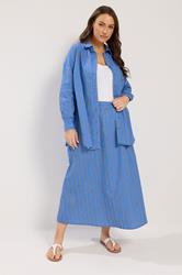 YOURS Plus Size Blue Stripe Button Through Shirt | Yours Clothing 4