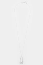 Silver Tone Long Diamante Pendant Necklace | Yours Clothing 3