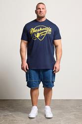 BadRhino Big & Tall Navy Blue Extra Long Nashville Graphic T-Shirt | BadRhino 3