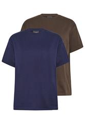PixieGirl Petite LOT de 2 t-shirts oversize marron chocolat/bleu marine