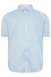 D555 Big & Tall Sky Blue Short Sleeve Non Iron Stretch Shirt