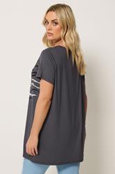 YOURS Plus Size Grey Tiger Print T-shirt | Yours Clothing 2