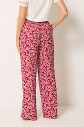 LTS Tall Women's Red Leaf Print Wide Leg Trousers | Long Tall Sally 2