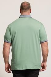 BadRhino Big & Tall Green Chambray Pocket Polo Shirt | BadRhino 4