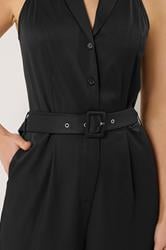 LTS Tall Women's Black Belted Open Collar Jumpsuit | Long Tall Sally 4