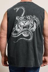 BadRhino Big & Tall Black Acid Wash Graphic Vest | BadRhino 4
