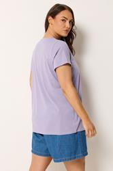 YOURS Plus Size Purple Short Sleeve Core T-Shirt | Yours Clothing 2