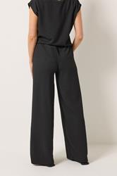LTS Tall Women's Black Textured Elasticated Wide Leg Trousers | Long Tall Sally 2