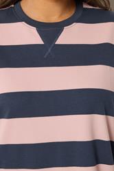 YOURS Plus Size Navy Blue & Pink Stripe T-Shirt Dress | Yours Clothing 4