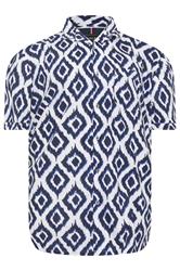 KAM Big & Tall Navy Blue Hawaiian Print Shirt | BadRhino 2