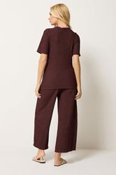 M&Co Rust Brown Textured Top and Trousers Set | M&Co 1
