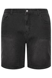 BadRhino Big & Tall Black Wash Carpenter Shorts