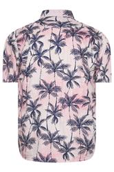 KAM Big & Tall Pink Palm Print Shirt | BadRhino 4