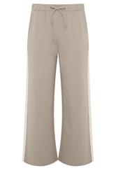 M&Co Petite Mocha Brown Ivory White Stripe Cotton Joggers | M&Co 5