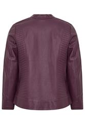 YOURS Plus Size Burgundy Red Faux Leather Jacket | Yours Clothing 7