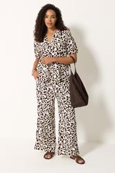 M&Co Set Chocolate Brown Leaf Print Top & Trousers | M&Co 3