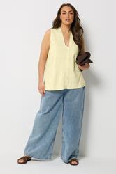 YOURS Plus Size Yellow Knitted Waistcoat | Yours Clothing 1