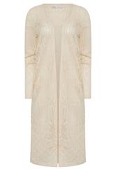M&Co Petite Natural Brown Pointelle Longline Cardigan