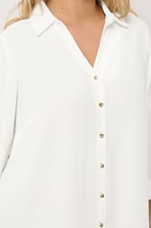 YOURS Plus Size Ivory White Button Through Blouse | Yours Clothing 4