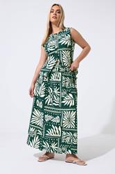 LIMITED COLLECTION Plus Size Black Abstract Palm Print Skirt | Yours Clothing 3
