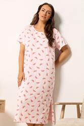 YOURS Plus Size Pink Watermelon Print Nightdress | Yours Clothing 1