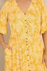 EVANS Plus Size Yellow Boho Print Maxi Dress | Evans 5