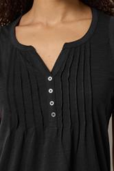 M&Co Black Cotton Sleeveless Henley Top | M&Co 4