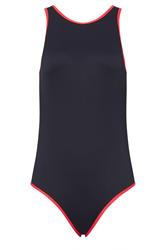 LTS Tall Navy Blue & Red Ribbed Sporty Swimsuit