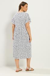 YOURS Plus Size White Floral Frill Sleeve Dress | Yours Clothing 2