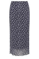 M&Co Petite – Gepunkteter Mesh-Maxirock in Marineblau