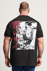 BadRhino Big & Tall Black Extra Long Rhino Japanese Graphic T-Shirt | BadRhino 2