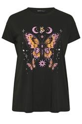 YOURS Plus Size Black Butterfly Print T-Shirt | Yours Clothing  5