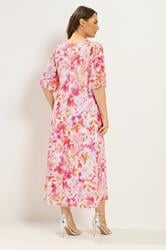 YOURS Plus Size Pink Floral Maxi Dress | Yours Clothing 4