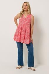 YOURS Plus Size Orange Paisley Notch Neck Vest Top | Yours Clothing 1