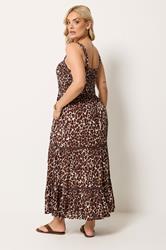 YOURS Plus Size Brown Leopard Placket Dress | Yours Clothing 2