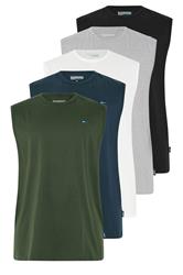 BadRhino Big & Tall Black/White/Navy/Khaki/Grey 5 Pack Extra Long Muscle Vests | BadRhino 3