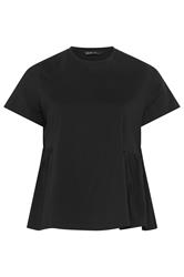 LIMITED COLLECTION Curve Black Peplum Side Detail T-Shirt