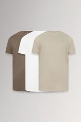 BadRhino Big & Tall 3 PACK Brown & White Core T-Shirts | BadRhino  3