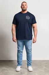 BadRhino Big & Tall Navy Blue Flower Graphic T-Shirt | BadRhino 5