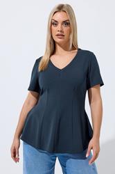 LIMITED COLLECTION Plus Size Navy Blue Corset Top | Yours Clothing 3