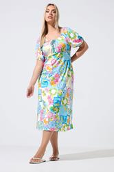LIMITED COLLECTION Plus Size White Mixed Postcard Dress | Yours Clothing 1
