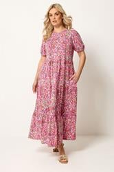 YOURS Plus Size Pink Floral Summer Dress | Yours Clothing 3