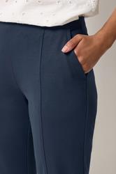 M&Co Navy Blue Ponte Seam Detail Trousers | M&Co 4