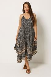 YOURS Curve Black Paisley Hanky Hem Dress 3