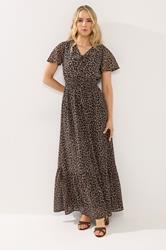 LTS Tall Women's Brown Leopard Print Maxi Dress | Long Tall Sally 1