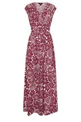 LTS Tall Red Floral Cotton Wrap Maxi Dress