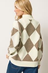 M&Co Brown Diamond Detail Jumper | M&Co 2
