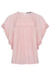 YOURS roze blouse met gehaakte details